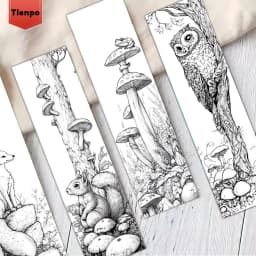 32pcs, Colorable Forest Animal Theme Bookmarks, Christmas, Teacher Gift, Back-To-School Holiday Gifts, Creative Artistic Designs