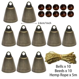 Vintage Brass Jingle Bells 38mm Small DIY Beeds Rope Crafts Kits Wind Chimes Housebreaking Dog Training Wedding Christmas Decor