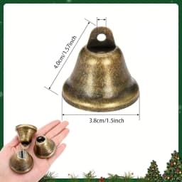Vintage Brass Jingle Bells 38mm Small DIY Beeds Rope Crafts Kits Wind Chimes Housebreaking Dog Training Wedding Christmas Decor