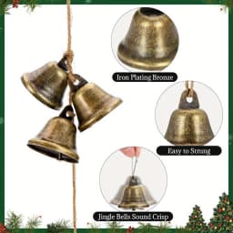 Vintage Brass Jingle Bells 38mm Small DIY Beeds Rope Crafts Kits Wind Chimes Housebreaking Dog Training Wedding Christmas Decor