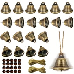 Vintage Brass Jingle Bells 38mm Small DIY Beeds Rope Crafts Kits Wind Chimes Housebreaking Dog Training Wedding Christmas Decor