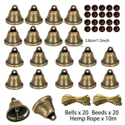 Vintage Brass Jingle Bells 38mm Small DIY Beeds Rope Crafts Kits Wind Chimes Housebreaking Dog Training Wedding Christmas Decor