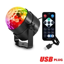 RGB LED Stage Disco Light Rotating DJ Ball Strobe Remote Sound Control Magic Dance Car Christmas Gift Party Club Laser Show Lamp