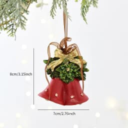 1 Piece Christmas Resin Wreath Bell & Bird Hanging Ornament for Home, Window, Christmas, Holiday and Party Decoration