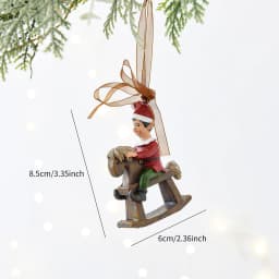 1 Piece Christmas Resin Wreath Bell & Bird Hanging Ornament for Home, Window, Christmas, Holiday and Party Decoration