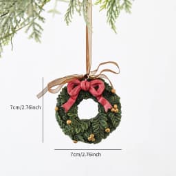1 Piece Christmas Resin Wreath Bell & Bird Hanging Ornament for Home, Window, Christmas, Holiday and Party Decoration