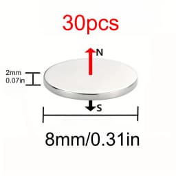 8x2mm Circular Invisible Magnet - Multi Purpose Suitable for Hanging, Christmas DIY, Home, Bag Button, Office, Fixed Aesthetic
