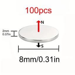 8x2mm Circular Invisible Magnet - Multi Purpose Suitable for Hanging, Christmas DIY, Home, Bag Button, Office, Fixed Aesthetic