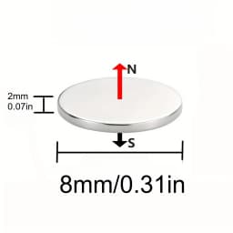 8x2mm Circular Invisible Magnet - Multi Purpose Suitable for Hanging, Christmas DIY, Home, Bag Button, Office, Fixed Aesthetic