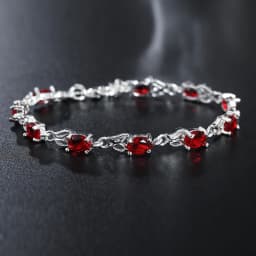 Hot new 925 Sterling silver Bracelets for women Wild red crystal chain fashion lady Wedding party Christmas gifts Jewelry