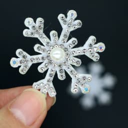 20PCS 40mm Glitter Rhinestone Cloth Christmas Snowflakes Patches DIY Craft Cake Hairpin Appliques Supplies