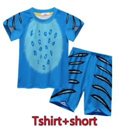 blue Tiger Cosplay Costume elf Tiger Hoodie Pants Sets Kids Halloween Christmas Party Funny Outfits Suit