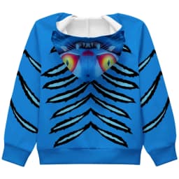 blue Tiger Cosplay Costume elf Tiger Hoodie Pants Sets Kids Halloween Christmas Party Funny Outfits Suit