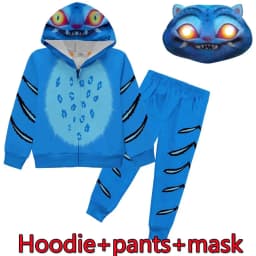 blue Tiger Cosplay Costume elf Tiger Hoodie Pants Sets Kids Halloween Christmas Party Funny Outfits Suit