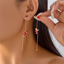 Creative Christmas Grandpa and Grandma Zircon Stud Earrings For Women White Pearl Crystal Snowman Elk Earring New Year Jewelry