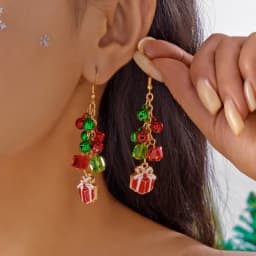 Creative Christmas Grandpa and Grandma Zircon Stud Earrings For Women White Pearl Crystal Snowman Elk Earring New Year Jewelry