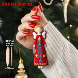 18/54pcs Colorful 11.94 Cm Artificial Wood Flat 2D Angel Decorations,Christmas Tree Toppers, Gift Tags, Party & Home Decorations
