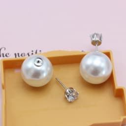 NEW Big Imitation Pearl CZ Crystal Stud Earrings Women Europe and America Simple Round Ball Brincos Jewelry Christmas Gift
