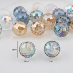 22mm 96Facets Ball Electroplated Glass Round Bead Pendant For DIY Making Crystal Sun Catcher Christmas Tree Home Wedding Decor