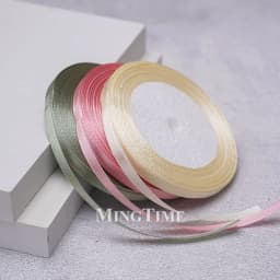 Satin Ribbon 22.8Meters 6mm 25yards 1/4inch Gift Wrap Bow Crafts Material Gold Sage Green Wedding Party Christmas Decoration
