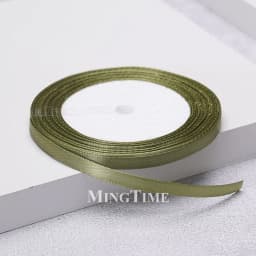 Satin Ribbon 22.8Meters 6mm 25yards 1/4inch Gift Wrap Bow Crafts Material Gold Sage Green Wedding Party Christmas Decoration