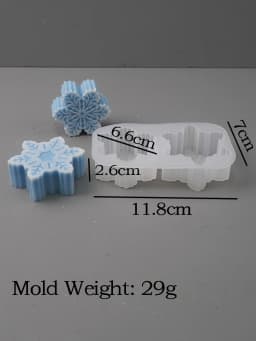 2 Holes 3D Snowflake Silicone Candle Mold Christmas Scented Candle Ornament Keychain Pendant Plaster Epoxy Resin Mold Craft Gift