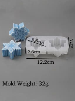 2 Holes 3D Snowflake Silicone Candle Mold Christmas Scented Candle Ornament Keychain Pendant Plaster Epoxy Resin Mold Craft Gift