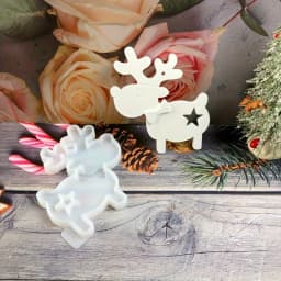Christmas Reindeer Hanging Ornament Silicone Resin Casting Molds - DIY Craft Animal Shaped Silicone Mold for Epoxy Resin