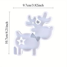 Christmas Reindeer Hanging Ornament Silicone Resin Casting Molds - DIY Craft Animal Shaped Silicone Mold for Epoxy Resin