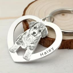 【Customized Product】Personalized Stainless Steel Heart-Shaped Keychain - Personalized Photos of Family and Couples with Customizable Text and Date - Valentine's Day/Christmas Gift - a Commemorative Gift for Family, Couples, and Pets