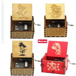 ##Antique carved Wooden Hand Crank  Dragon Ball Music Box Action Figure Collection Model Toys Gifts Christmas Gift Birthday Gift