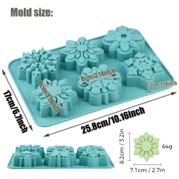 1Pcs Silicone Snowflake Mold for Christmas Baking Thickened Mold for Making Snowflake Candles Desserts Mousse And Candy