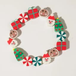 100/200pcs Christmas Polymer Clay Beads Christmas Tree Santa Claus Spacer Loose Beads for Earrings Necklace Bracelet Jewelry Mak
