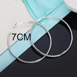 Hot Sale High Quality 925 Sterling Silver Classic 5-8CM Big Circle Earrings Women Party Jewelry Fashion Christmas Gifts