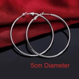 Hot Sale High Quality 925 Sterling Silver Classic 5-8CM Big Circle Earrings Women Party Jewelry Fashion Christmas Gifts