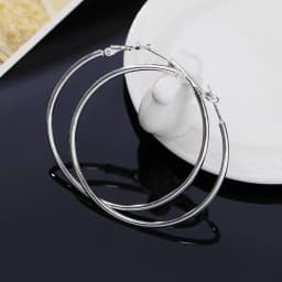 Hot Sale High Quality 925 Sterling Silver Classic 5-8CM Big Circle Earrings Women Party Jewelry Fashion Christmas Gifts