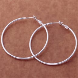 Hot Sale High Quality 925 Sterling Silver Classic 5-8CM Big Circle Earrings Women Party Jewelry Fashion Christmas Gifts