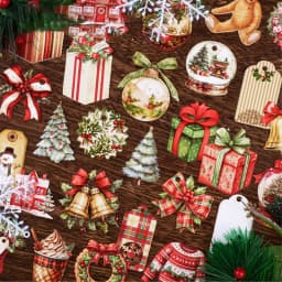 Mr.Paper 6 Packs Christmas Stickers, Creative Holiday Bow Background Decals for Journal Scrapbooking DIY, Phone Case Diary Decor