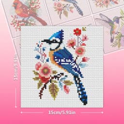 EverShine 10Pcs Cross Stitch Kit Bird DIY Embroidery Flower Animal 11CT Printed Canvas Entry Level Sewing Crafts Christmas Gift