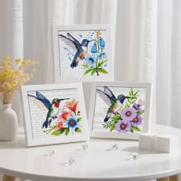 EverShine 10Pcs Cross Stitch Kit Bird DIY Embroidery Flower Animal 11CT Printed Canvas Entry Level Sewing Crafts Christmas Gift