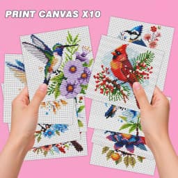 EverShine 10Pcs Cross Stitch Kit Bird DIY Embroidery Flower Animal 11CT Printed Canvas Entry Level Sewing Crafts Christmas Gift