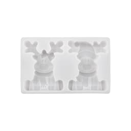 Christmas Silicone Mold Sitting Reindeer Resin Casting Mold for DIY Ornament Holiday Party Decor Gift Winter Party Decoration