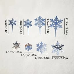 16pcs Snowflake Cupcake Toppers Frozen Theme Cake Decorations Birthday Party Decoration Christmas Cake Supplies Accessories