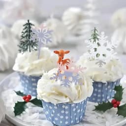 16pcs Snowflake Cupcake Toppers Frozen Theme Cake Decorations Birthday Party Decoration Christmas Cake Supplies Accessories