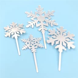 16pcs Snowflake Cupcake Toppers Frozen Theme Cake Decorations Birthday Party Decoration Christmas Cake Supplies Accessories