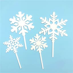 16pcs Snowflake Cupcake Toppers Frozen Theme Cake Decorations Birthday Party Decoration Christmas Cake Supplies Accessories