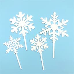 16pcs Snowflake Cupcake Toppers Frozen Theme Cake Decorations Birthday Party Decoration Christmas Cake Supplies Accessories