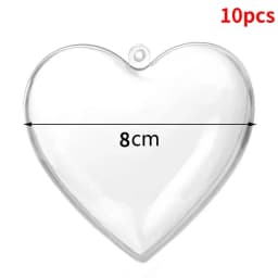 10pcs Transparent Open Plastic Christmas Ornament Ball Clear Bauble for Xmas Party Kids Gift Present Box Decorations
