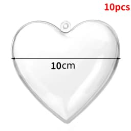10pcs Transparent Open Plastic Christmas Ornament Ball Clear Bauble for Xmas Party Kids Gift Present Box Decorations