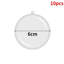 10pcs Transparent Open Plastic Christmas Ornament Ball Clear Bauble for Xmas Party Kids Gift Present Box Decorations